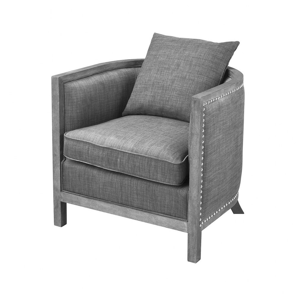 grey chenille tub chair