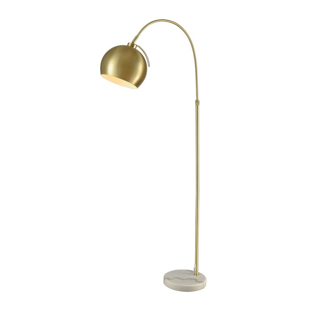 Arched Floor Lamp Gold Metal White, Arc Floor Lamp Gold