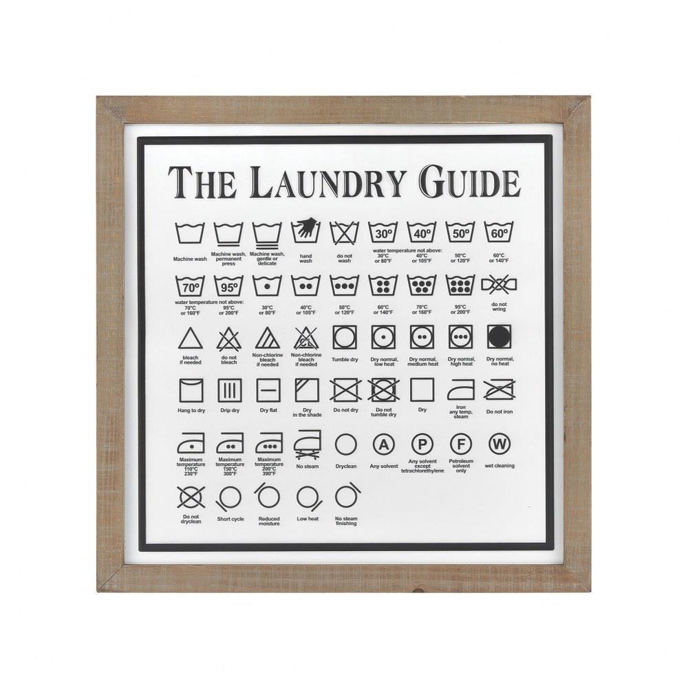 Bailey Street Home 2499 Bel 3333951 Laundry Guide Wall Art Made Of Metal Wood In White Black Natural Wood Color Square Framed Art Of Home Sign