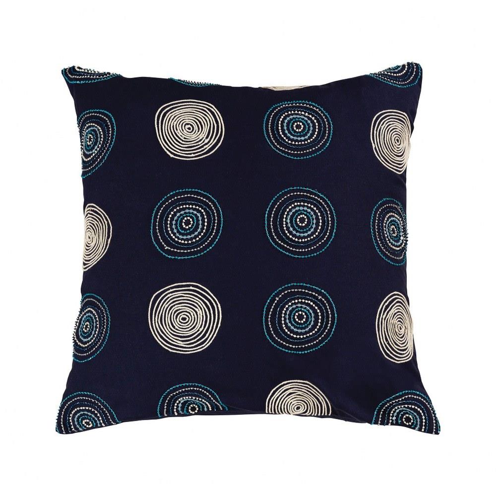 Bailey Street Home 2499 Bel 3379178 Navy Blue And Cream Swirled Style Pillow Cover 20x20 Inch Pillow Cover Only Sapphire Shimmer Colors