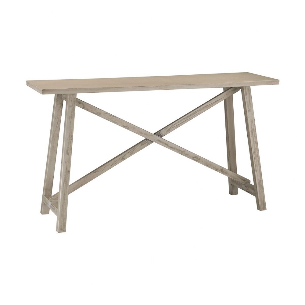 55 Inch Console Grey Washed Driftwood Finish Furniture Table