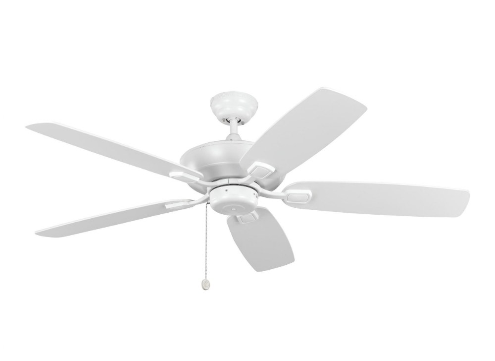 52-Inch 5 Blade Ceiling Fan In Rubberized White - Blade ...