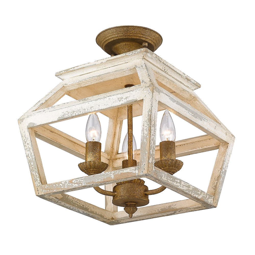 geometric semi flush mount light